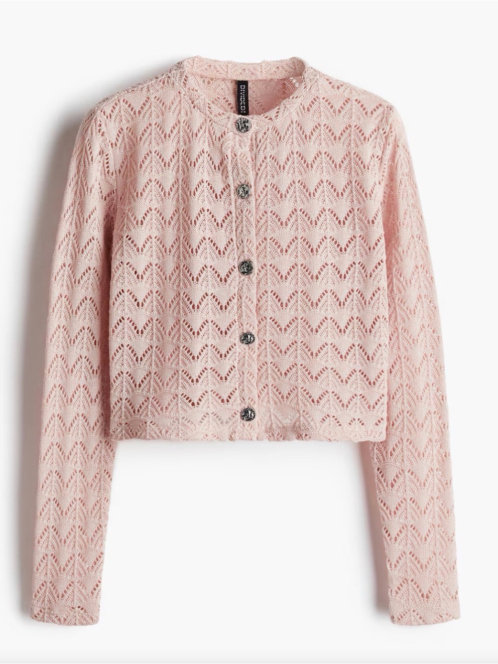 H&M Divided Light Dusty Pink Pointelle Knit Cardigan S